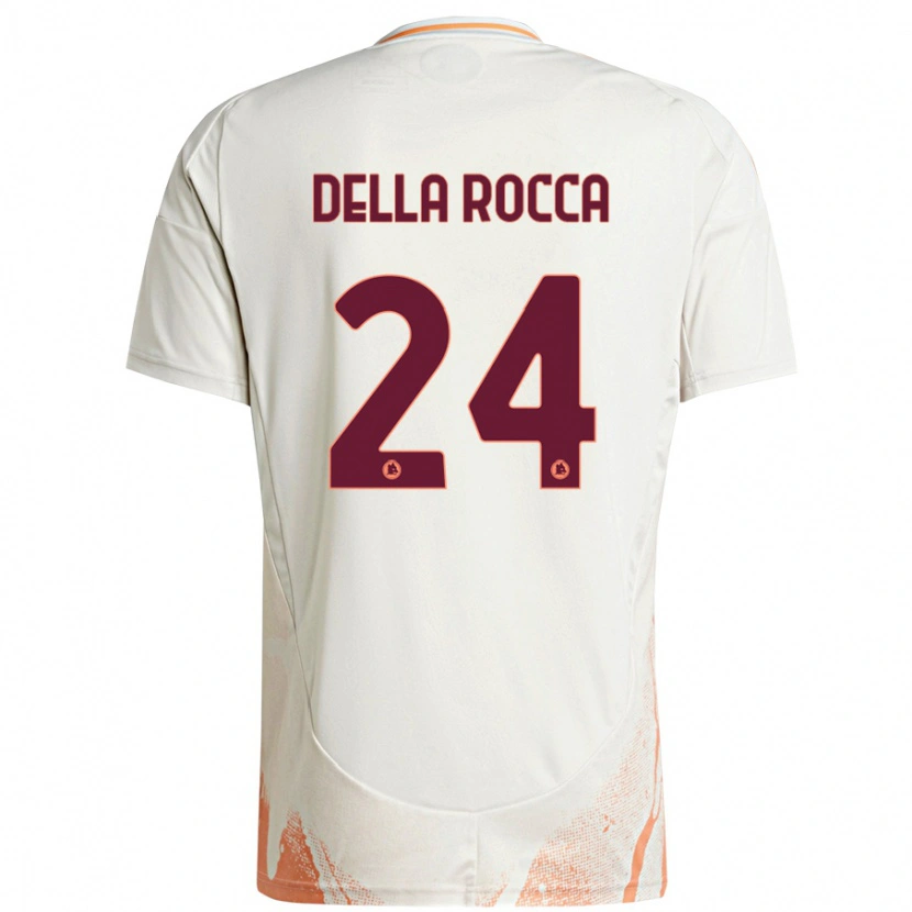 Danxen Kid Mattia Della Rocca #24 Cream White Orange Away Jersey 2024/25 T-Shirt