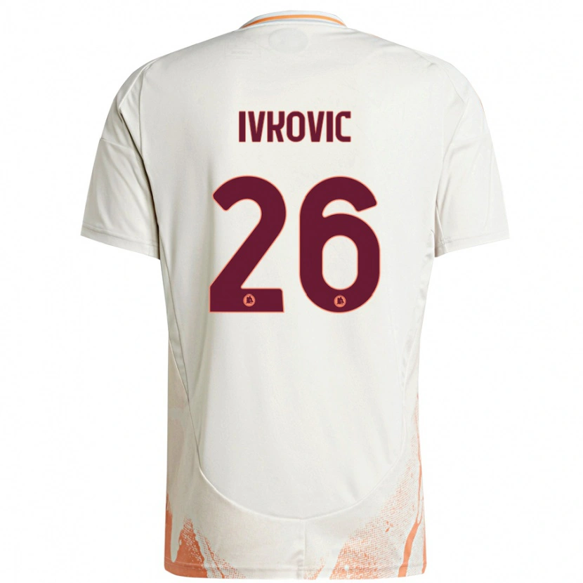 Danxen Kid Mate Ivkovic #26 Cream White Orange Away Jersey 2024/25 T-Shirt