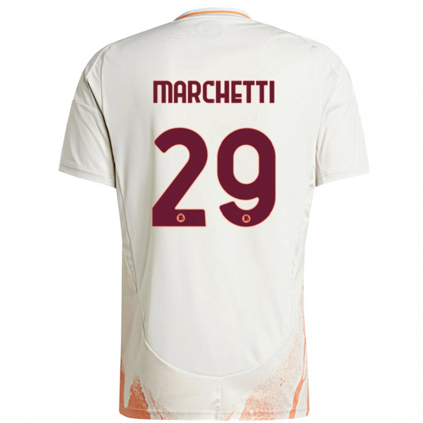 Danxen Kid Tommaso Marchetti #29 Cream White Orange Away Jersey 2024/25 T-Shirt