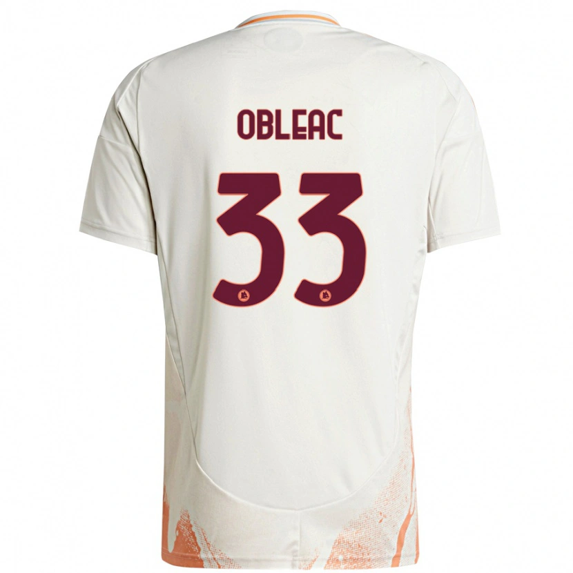 Danxen Kid Matteo Obleac #33 Cream White Orange Away Jersey 2024/25 T-Shirt