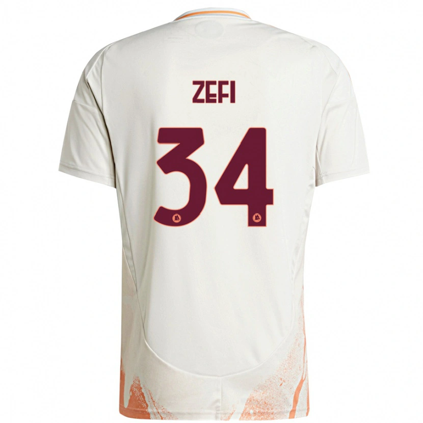 Danxen Kid Kevin Zefi #34 Cream White Orange Away Jersey 2024/25 T-Shirt