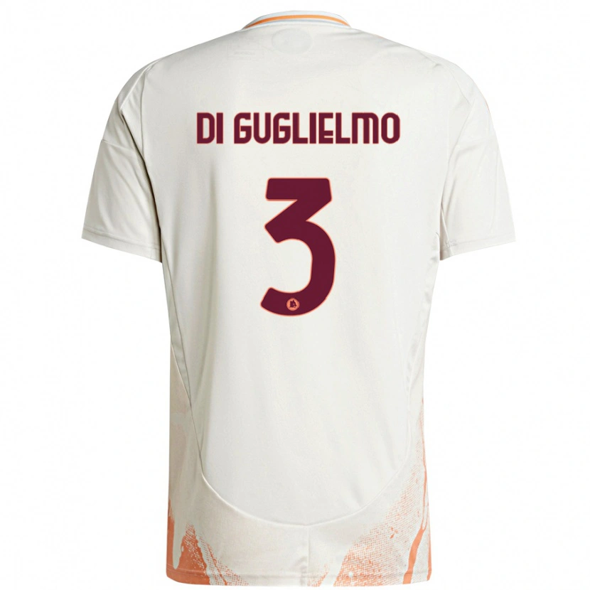 Danxen Kid Lucia Di Guglielmo #3 Cream White Orange Away Jersey 2024/25 T-Shirt