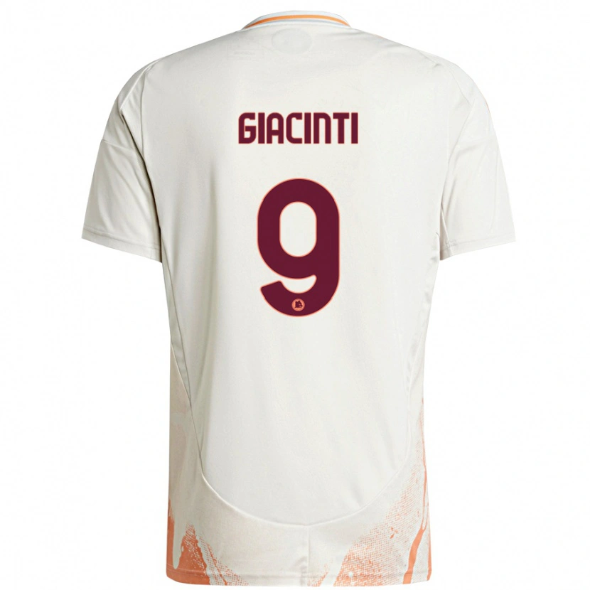 Danxen Kid Valentina Giacinti #9 Cream White Orange Away Jersey 2024/25 T-Shirt