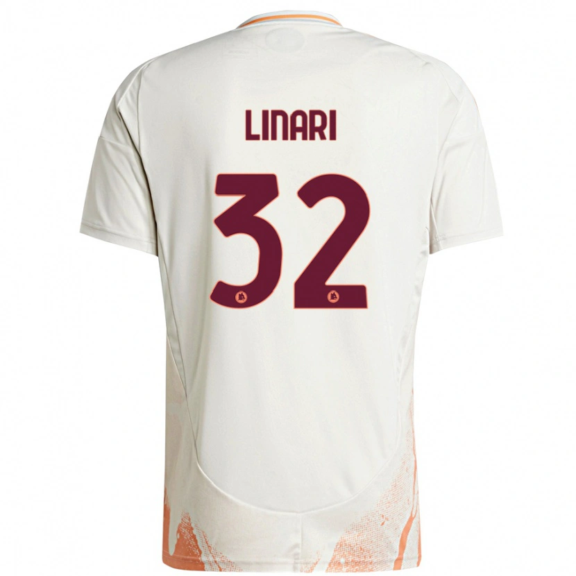 Danxen Kid Elena Linari #32 Cream White Orange Away Jersey 2024/25 T-Shirt