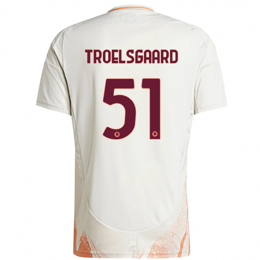 Danxen Kid Sanne Troelsgaard #51 Cream White Orange Away Jersey 2024/25 T-Shirt