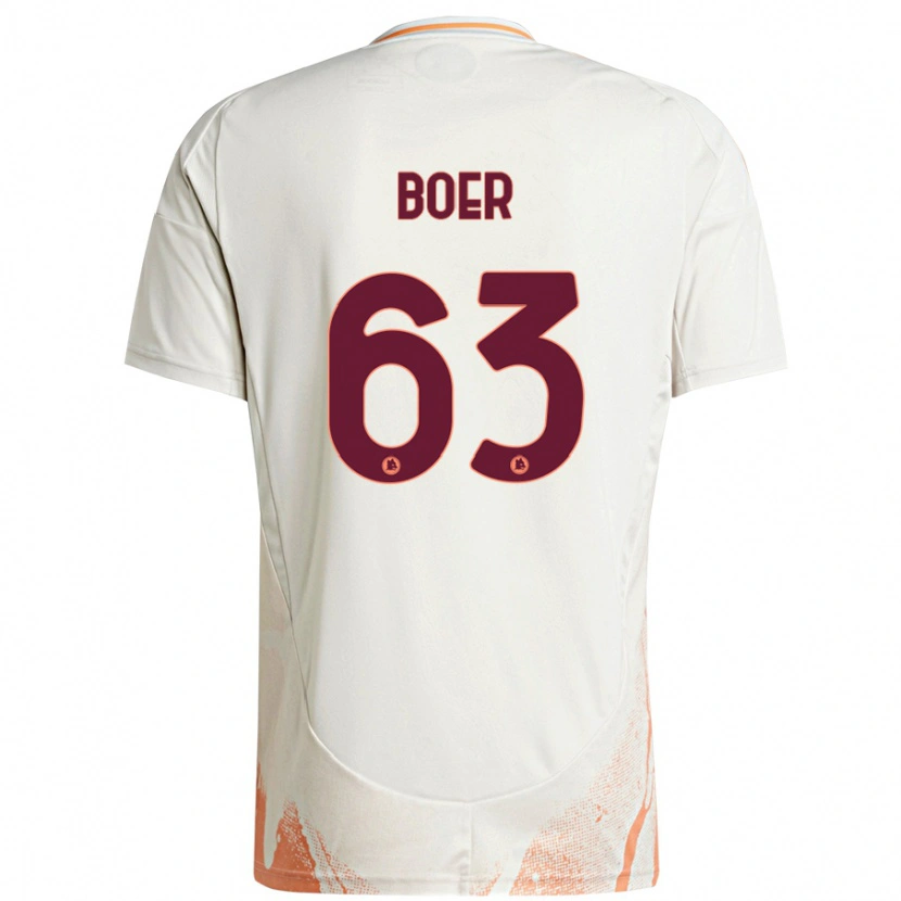 Danxen Kid Pietro Boer #63 Cream White Orange Away Jersey 2024/25 T-Shirt