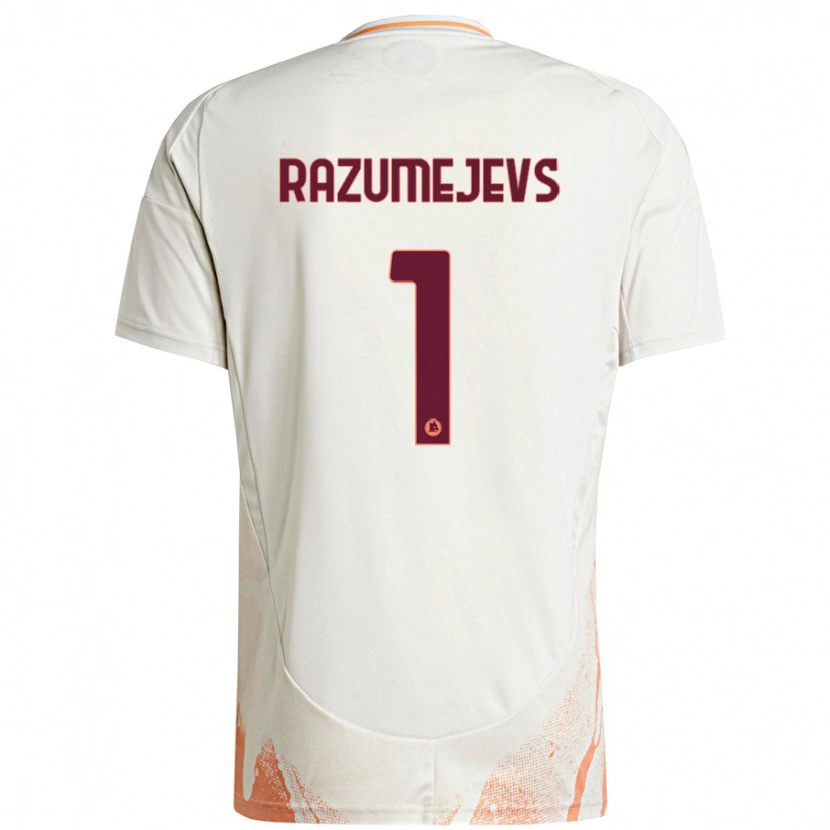 Danxen Kid Vladislavs Razumejevs #1 Cream White Orange Away Jersey 2024/25 T-Shirt