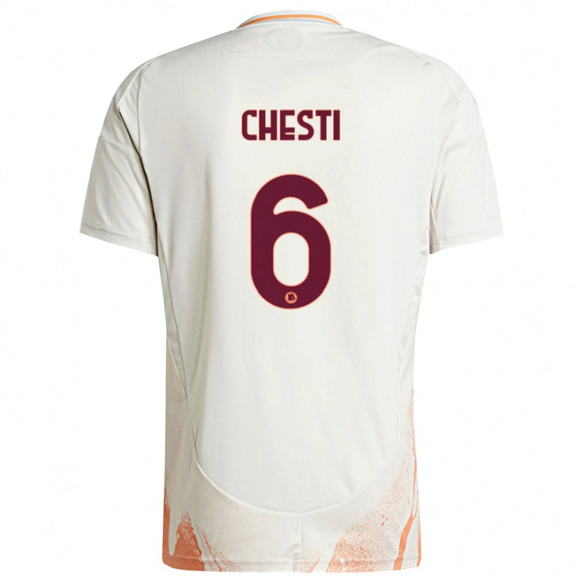 Danxen Kid Francesco Chesti #6 Cream White Orange Away Jersey 2024/25 T-Shirt