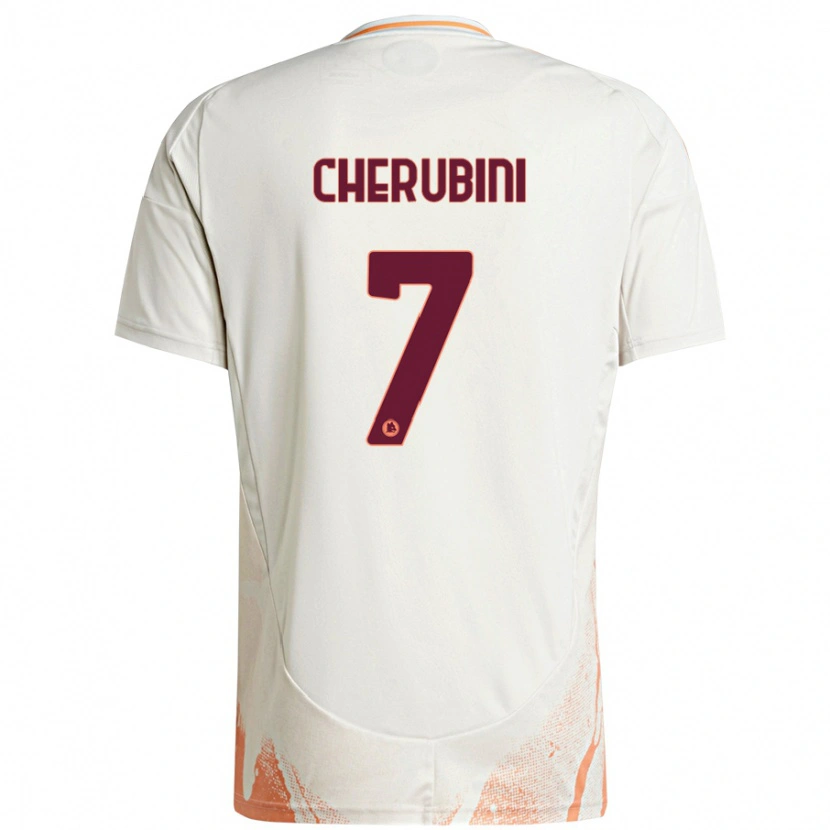 Danxen Kid Luigi Cherubini #7 Cream White Orange Away Jersey 2024/25 T-Shirt