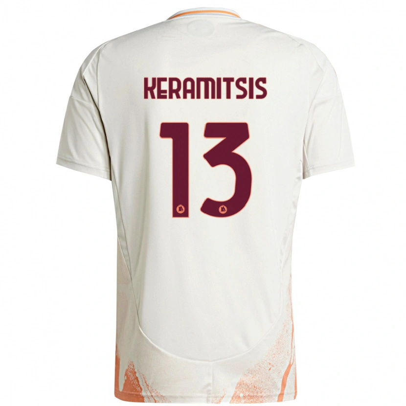 Danxen Kid Dimitrios Keramitsis #13 Cream White Orange Away Jersey 2024/25 T-Shirt