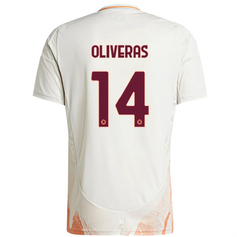 Danxen Kid Jan Oliveras #14 Cream White Orange Away Jersey 2024/25 T-Shirt