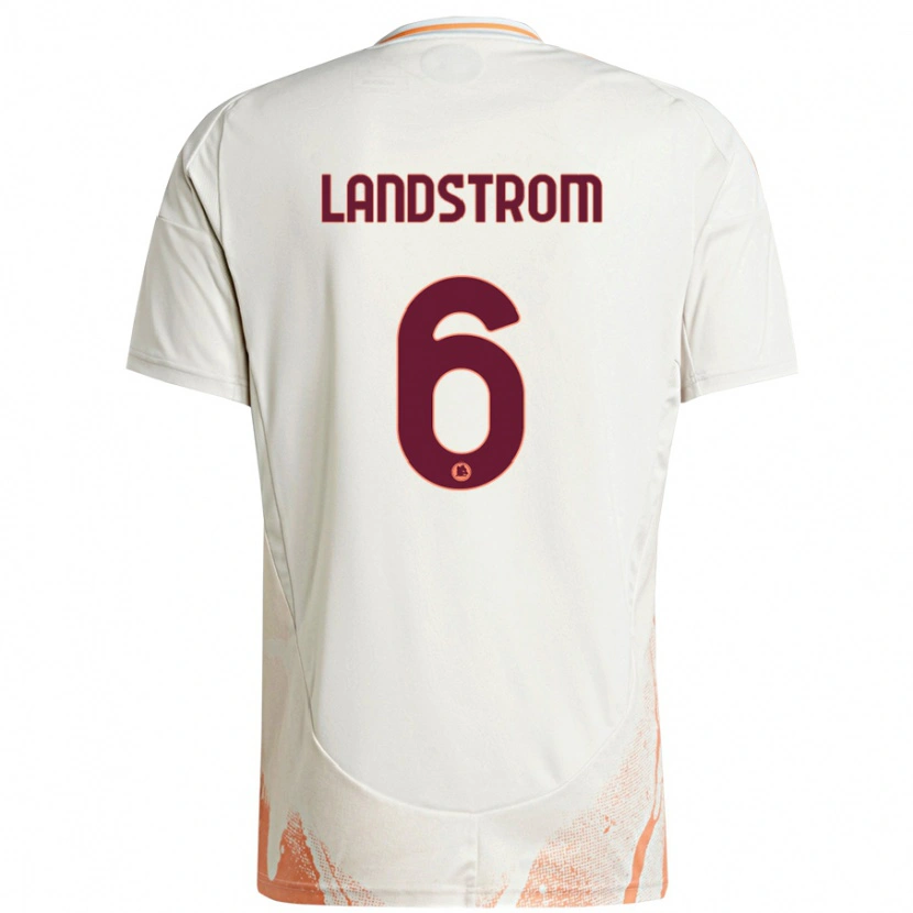 Danxen Kid Elin Landstrom #6 Cream White Orange Away Jersey 2024/25 T-Shirt