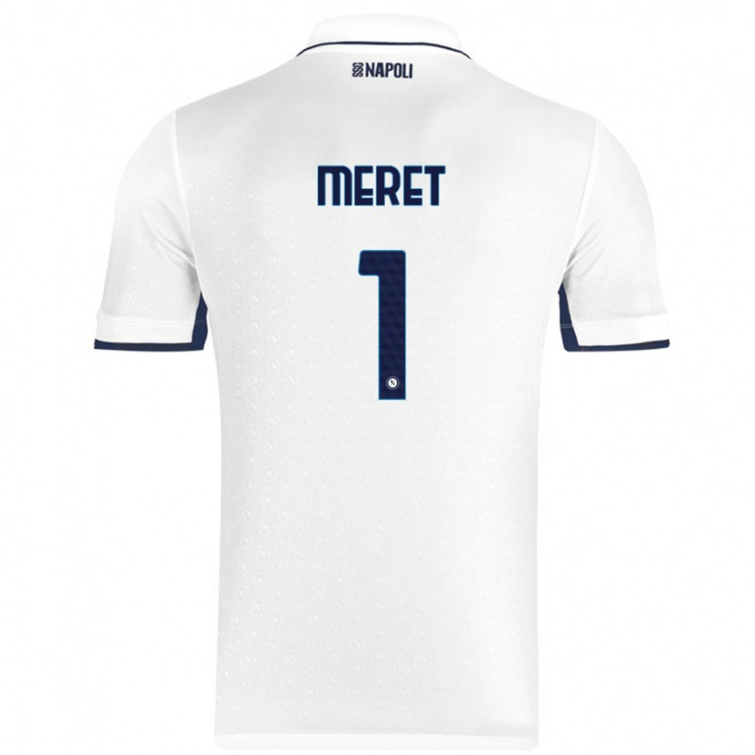 Danxen Kid Alex Meret #1 White Royal Blue Away Jersey 2024/25 T-Shirt