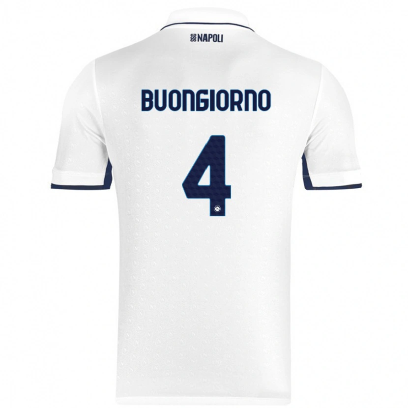 Danxen Kid Alessandro Buongiorno #4 White Royal Blue Away Jersey 2024/25 T-Shirt