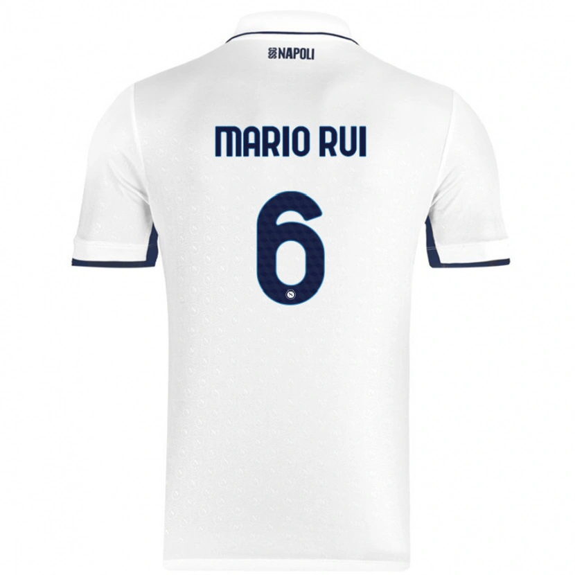 Danxen Kid Mário Rui #6 White Royal Blue Away Jersey 2024/25 T-Shirt