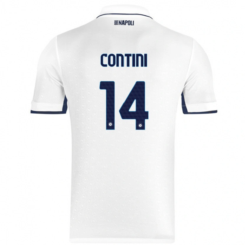 Danxen Kid Nikita Contini #14 White Royal Blue Away Jersey 2024/25 T-Shirt