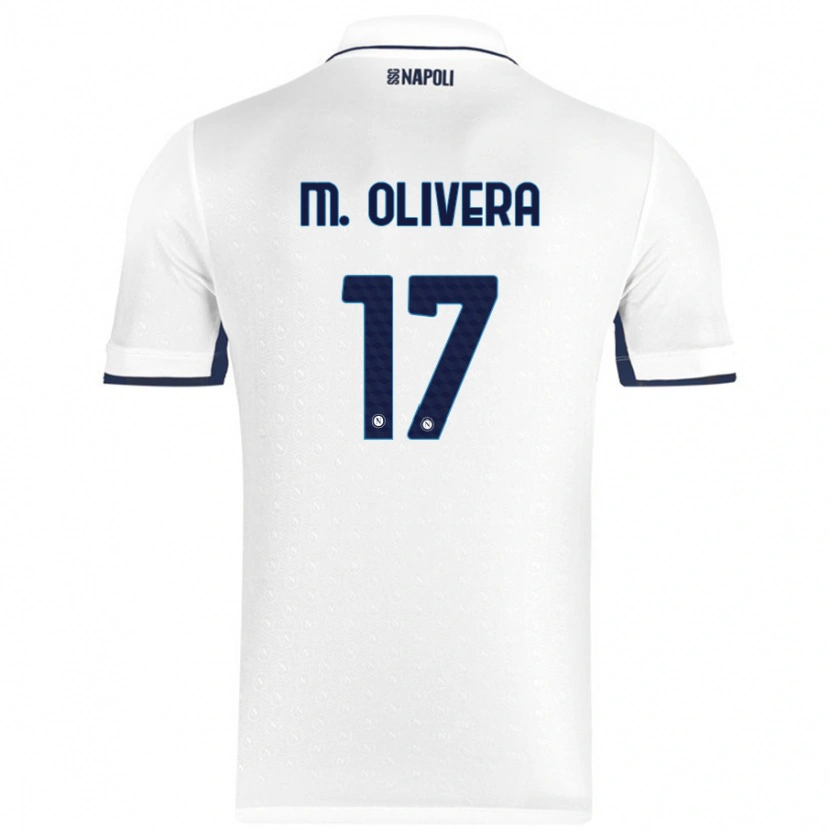 Danxen Kid Mathías Olivera #17 White Royal Blue Away Jersey 2024/25 T-Shirt