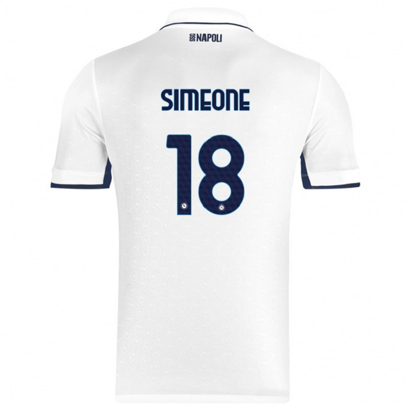 Danxen Kid Giovanni Simeone #18 White Royal Blue Away Jersey 2024/25 T-Shirt