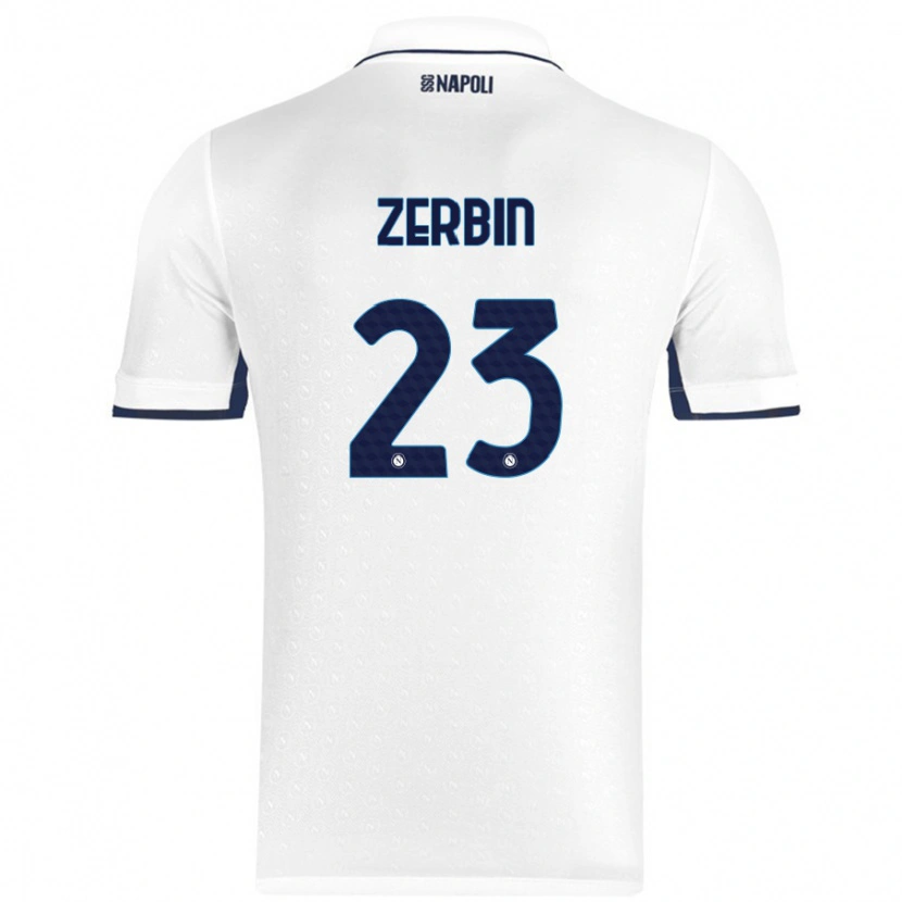 Danxen Kid Alessio Zerbin #23 White Royal Blue Away Jersey 2024/25 T-Shirt