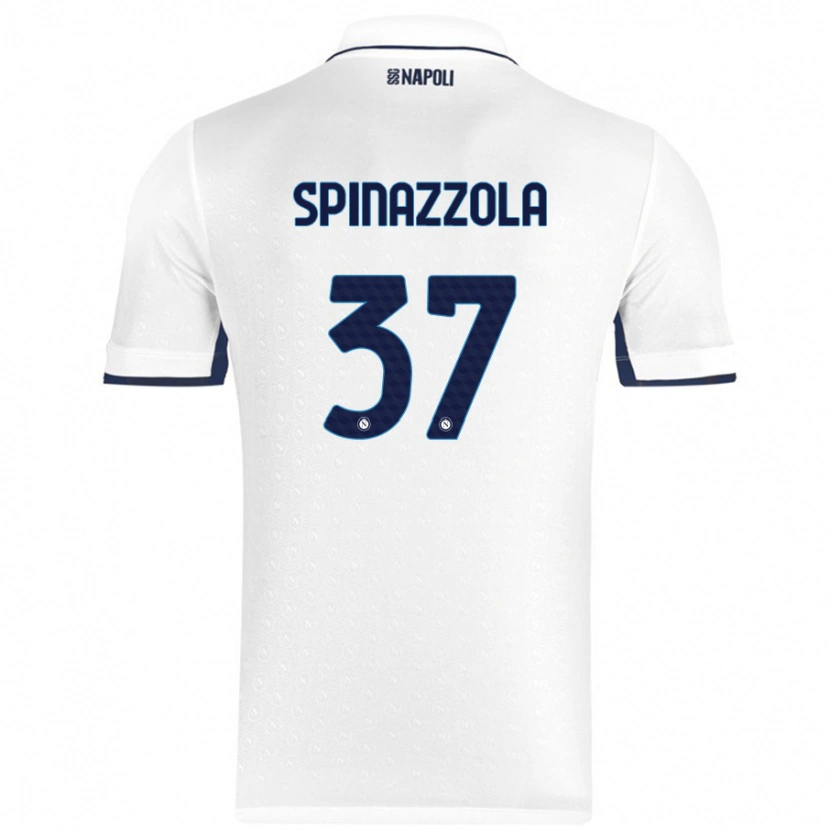 Danxen Kid Leonardo Spinazzola #37 White Royal Blue Away Jersey 2024/25 T-Shirt