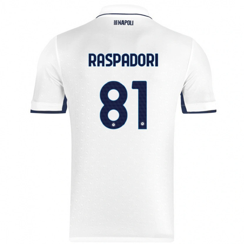 Danxen Kid Giacomo Raspadori #81 White Royal Blue Away Jersey 2024/25 T-Shirt