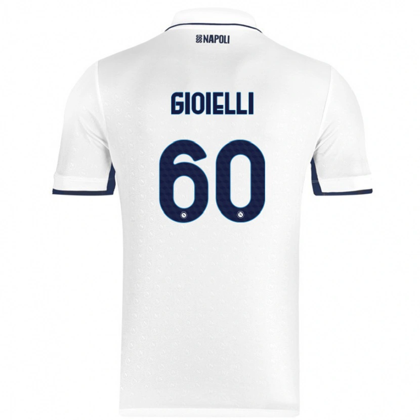 Danxen Kid Francesco Gioielli #60 White Royal Blue Away Jersey 2024/25 T-Shirt