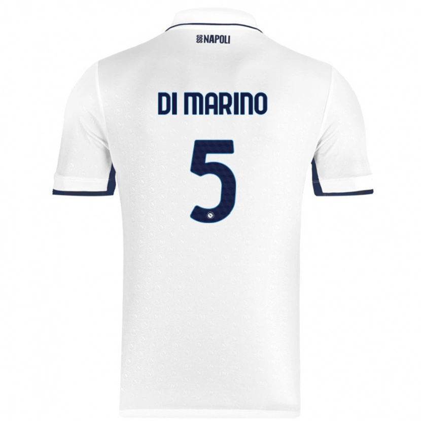 Danxen Kid Paola Di Marino #5 White Royal Blue Away Jersey 2024/25 T-Shirt