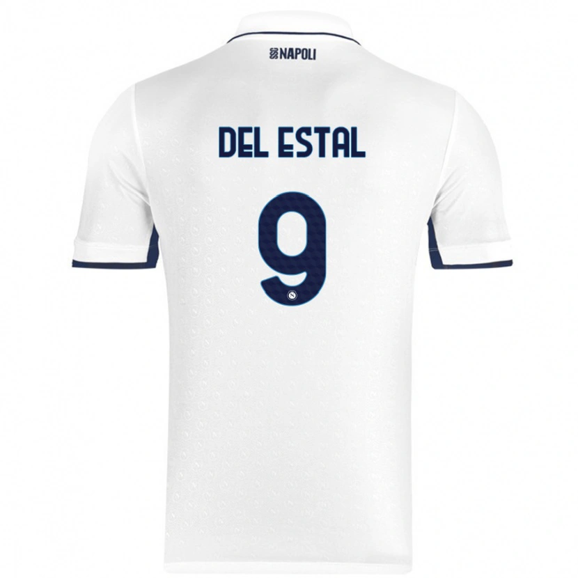 Danxen Kid Eli Del Estal #9 White Royal Blue Away Jersey 2024/25 T-Shirt