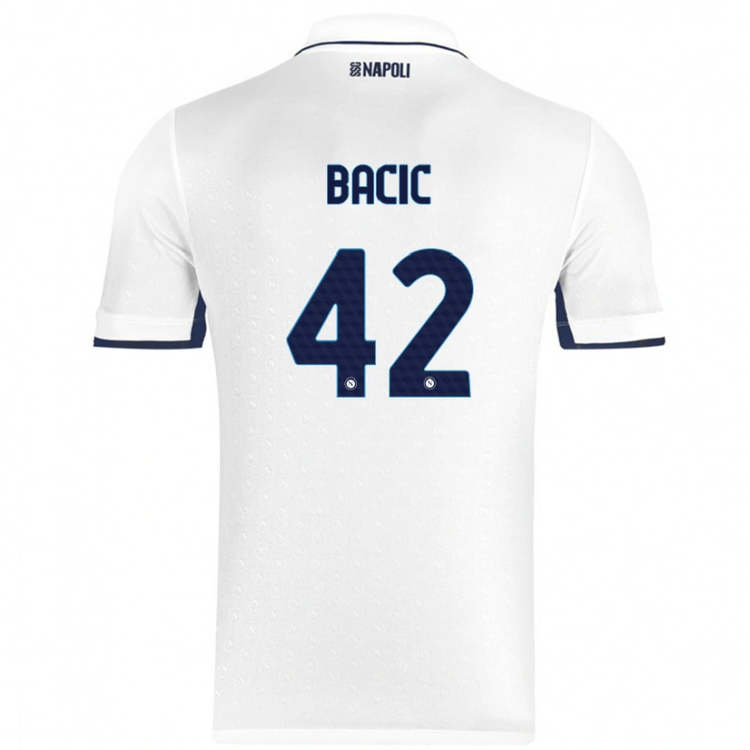 Danxen Kid Doris Bačić #42 White Royal Blue Away Jersey 2024/25 T-Shirt