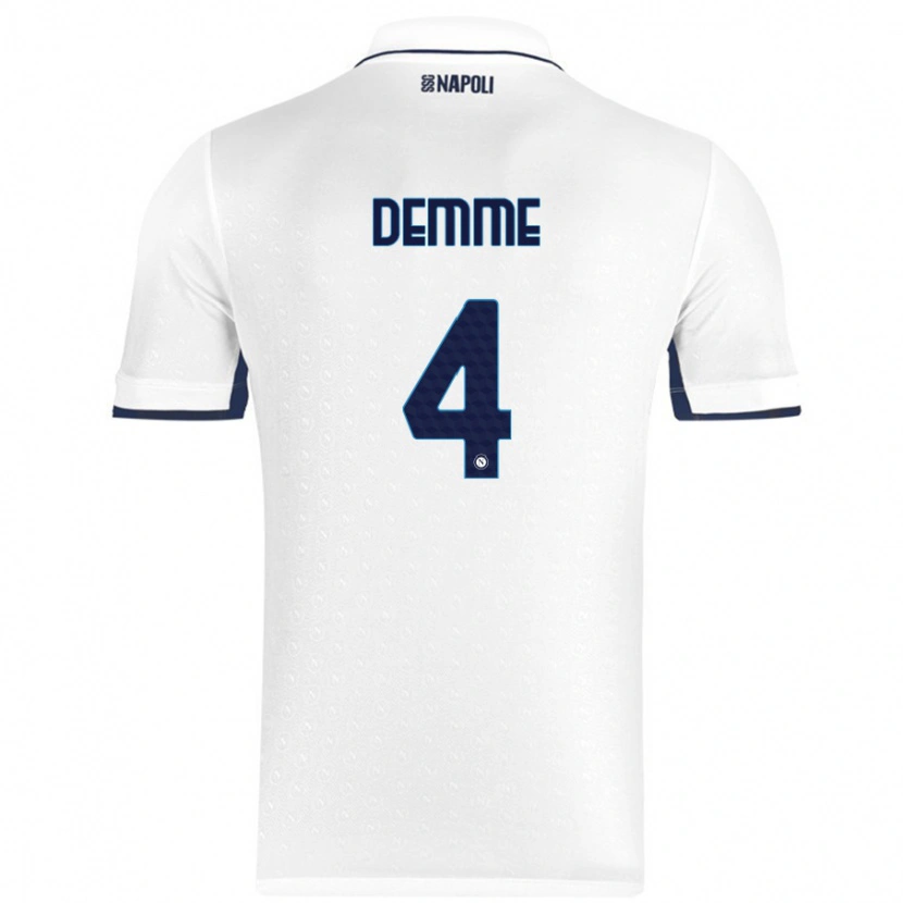 Danxen Kid Diego Demme #4 White Royal Blue Away Jersey 2024/25 T-Shirt