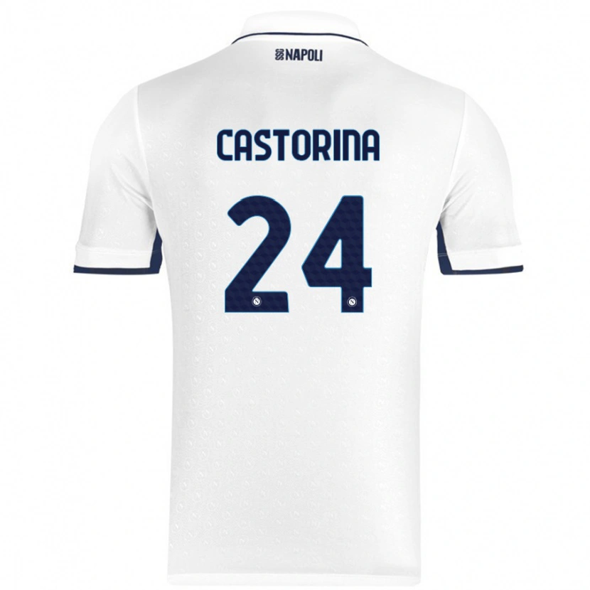 Danxen Kid Alessandro Castorina #24 White Royal Blue Away Jersey 2024/25 T-Shirt