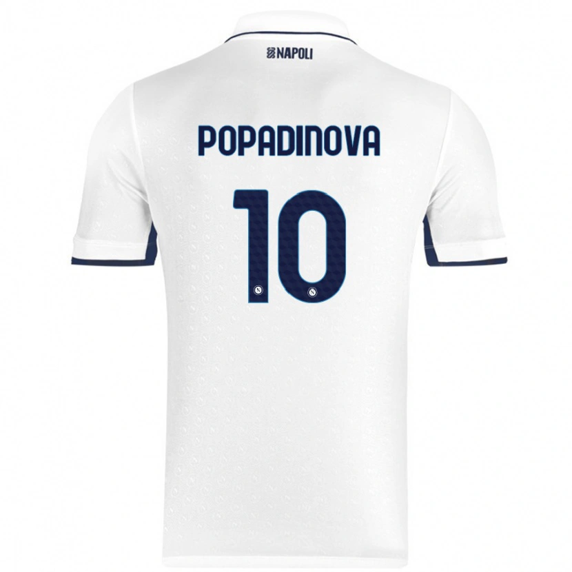 Danxen Kid Evdokiya Popadinova #10 White Royal Blue Away Jersey 2024/25 T-Shirt