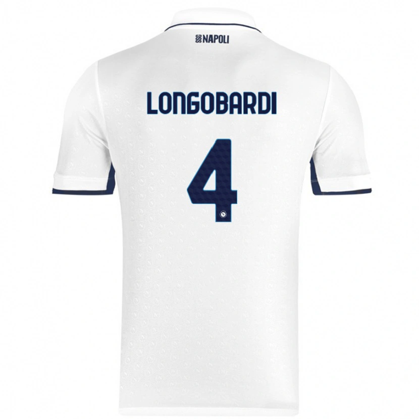 Danxen Kid Salvatore Longobardi #4 White Royal Blue Away Jersey 2024/25 T-Shirt