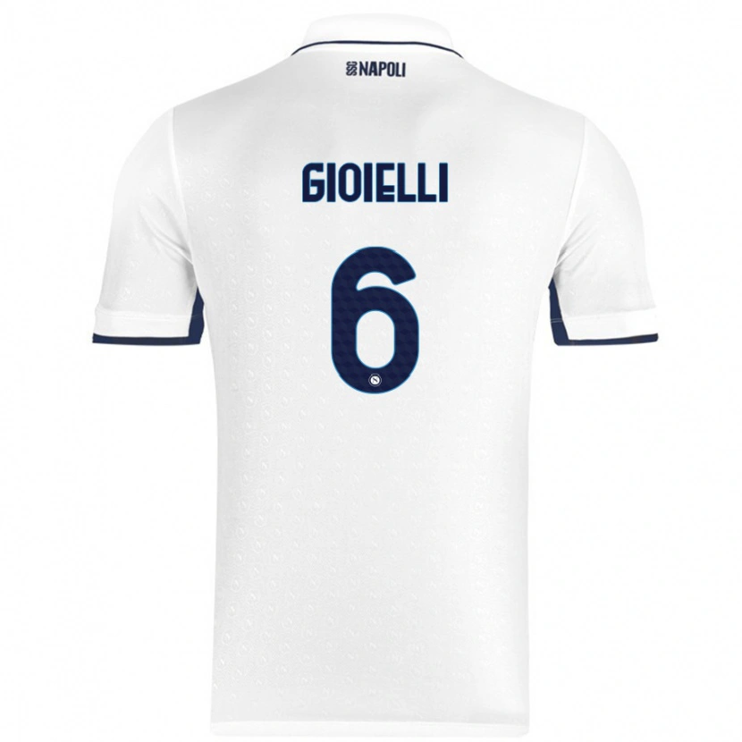 Danxen Kid Francesco Pio Gioielli #6 White Royal Blue Away Jersey 2024/25 T-Shirt