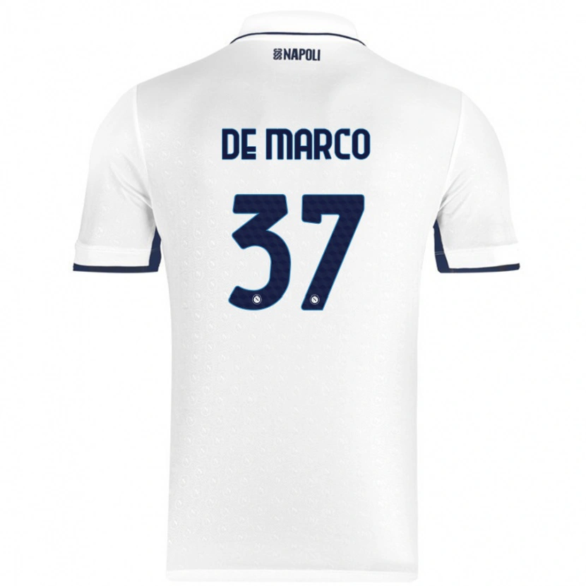 Danxen Kid Francesco De Marco #37 White Royal Blue Away Jersey 2024/25 T-Shirt