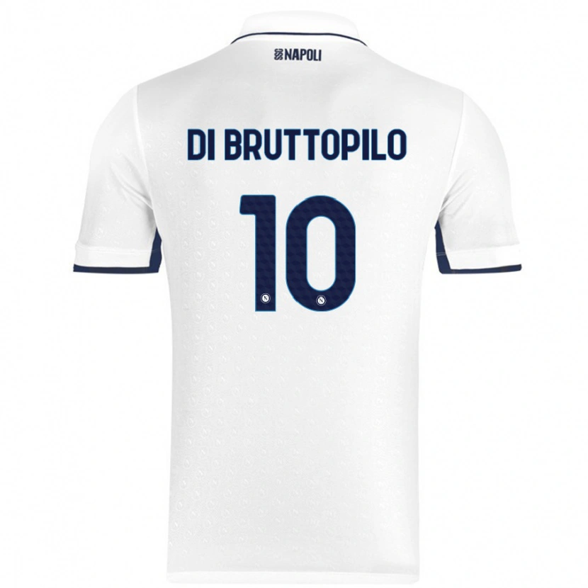 Danxen Kid Giuseppe Ambrosino Di Bruttopilo #10 White Royal Blue Away Jersey 2024/25 T-Shirt