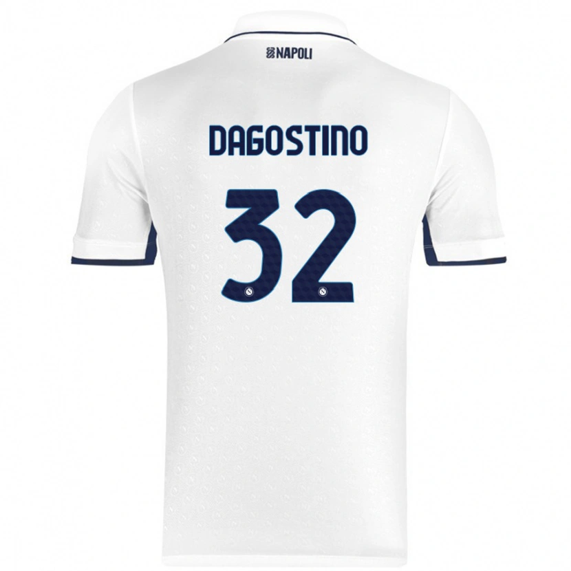 Danxen Kid Giuseppe Dagostino #32 White Royal Blue Away Jersey 2024/25 T-Shirt