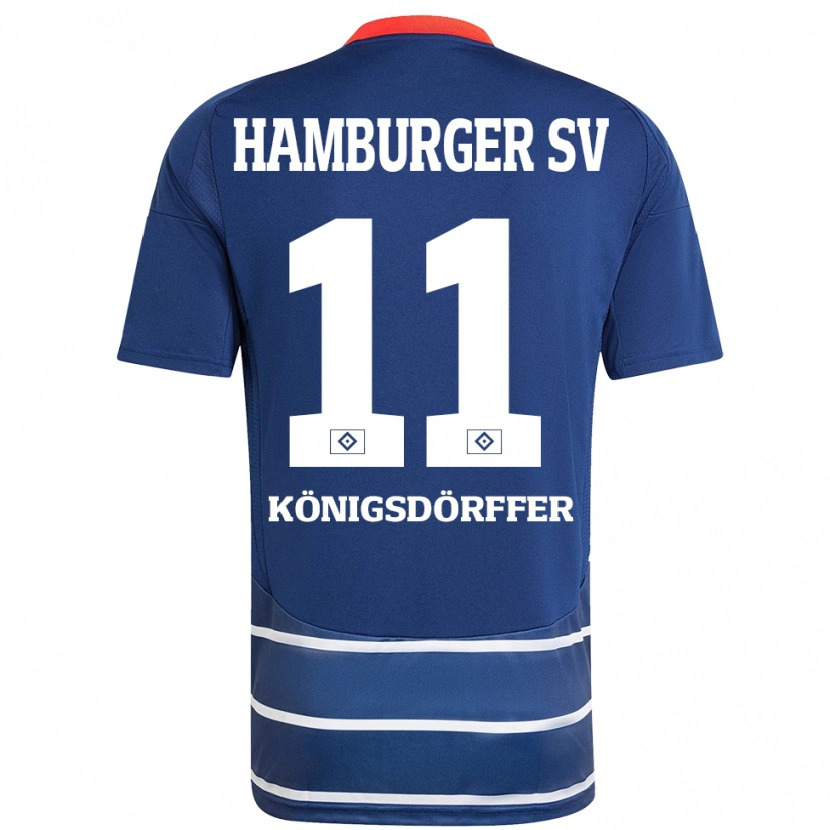 Danxen Kid Ransford Königsdörffer #11 Dark Blue Away Jersey 2024/25 T-Shirt