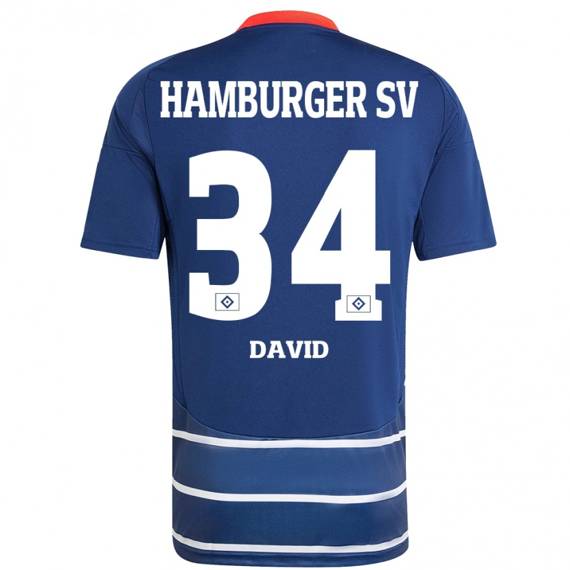 Danxen Kid Jonas David #34 Dark Blue Away Jersey 2024/25 T-Shirt