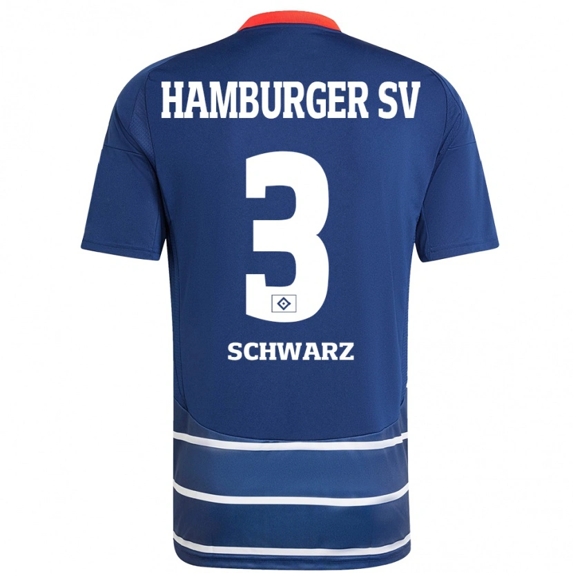 Danxen Kid Jannick Schwarz #3 Dark Blue Away Jersey 2024/25 T-Shirt