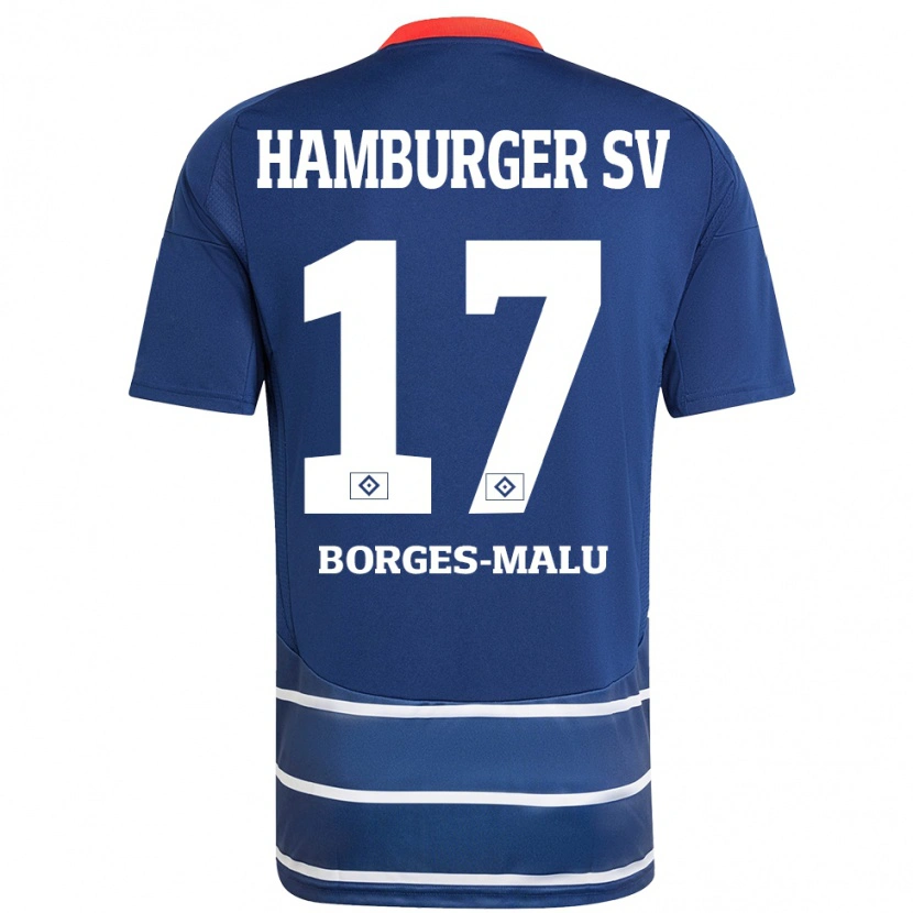 Danxen Kid Louis Borges-Malu #17 Dark Blue Away Jersey 2024/25 T-Shirt