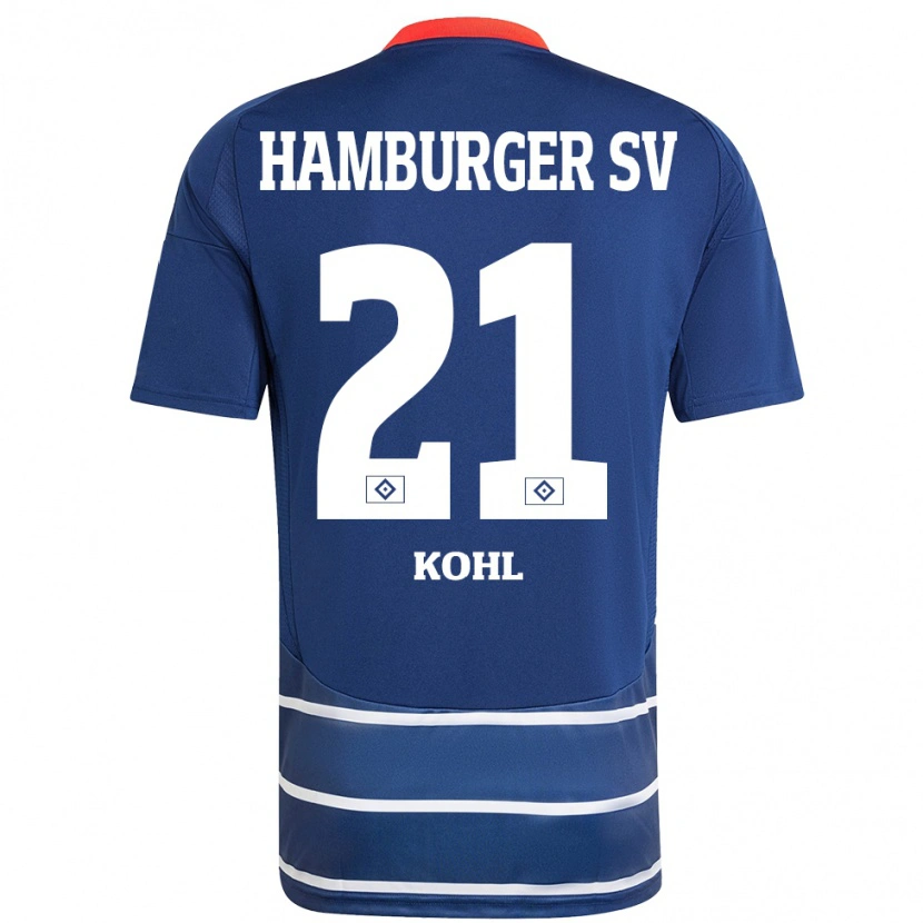 Danxen Kid Ohene Köhl #21 Dark Blue Away Jersey 2024/25 T-Shirt