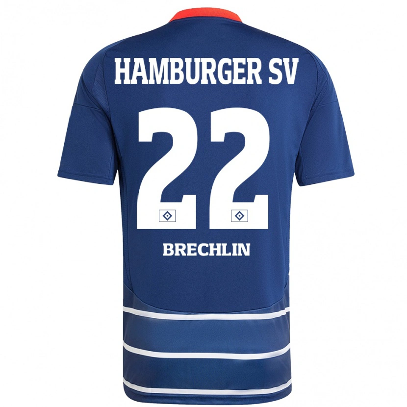 Danxen Kid Bjarne Brechlin #22 Dark Blue Away Jersey 2024/25 T-Shirt