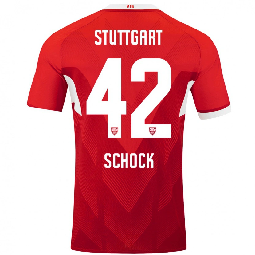 Danxen Kid Florian Schock #42 Red White Away Jersey 2024/25 T-Shirt