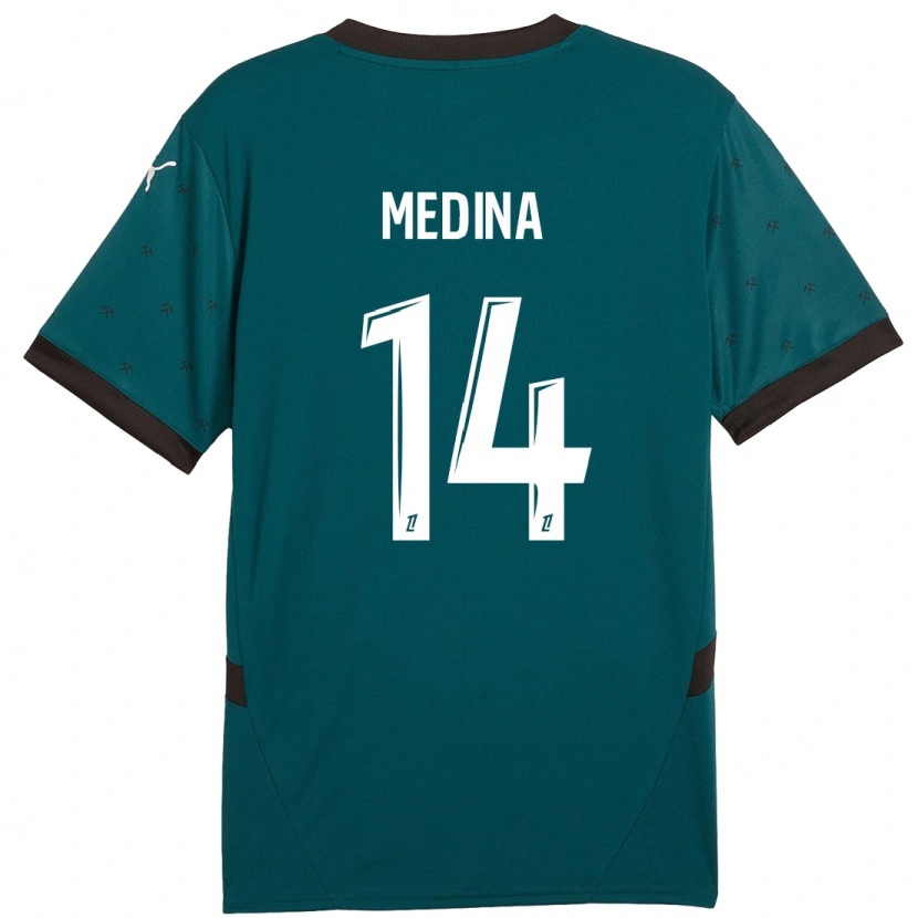 Danxen Kid Facundo Medina #14 Dark Green Away Jersey 2024/25 T-Shirt