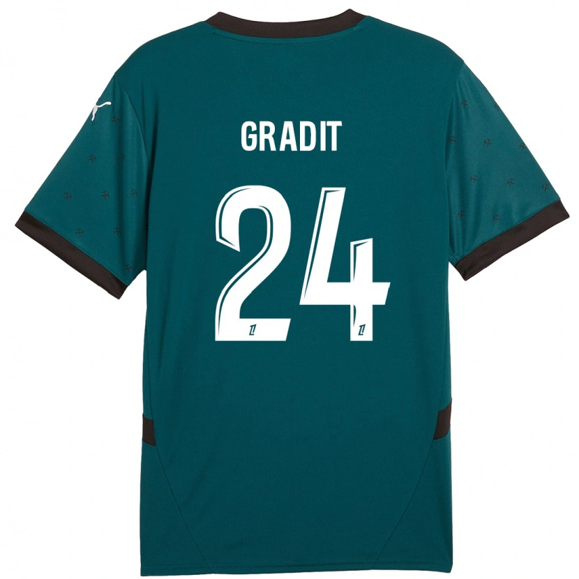 Danxen Kid Jonathan Gradit #24 Dark Green Away Jersey 2024/25 T-Shirt