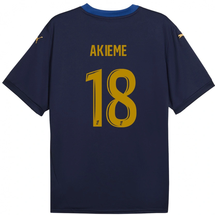 Danxen Kid Sergio Akieme #18 Navy Gold Away Jersey 2024/25 T-Shirt