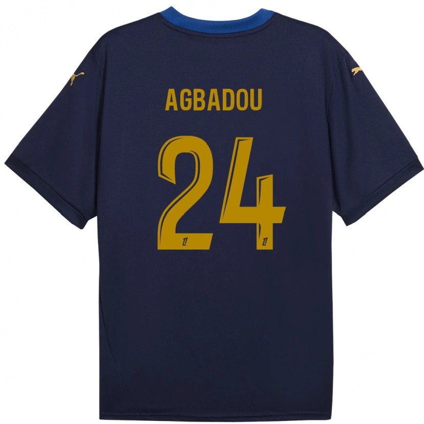 Danxen Kid Emmanuel Agbadou #24 Navy Gold Away Jersey 2024/25 T-Shirt