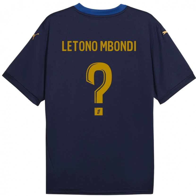 Danxen Kid Christ-Emmanuel Letono Mbondi #0 Navy Gold Away Jersey 2024/25 T-Shirt