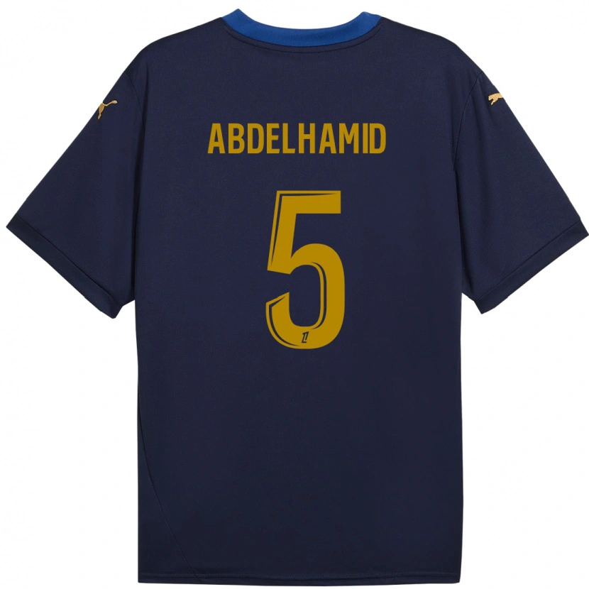 Danxen Kid Yunis Abdelhamid #5 Navy Gold Away Jersey 2024/25 T-Shirt